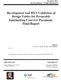 Cover page: Development and HVS Validation of Design Tables for Permeable Interlocking Concrete Pavement: Final Report