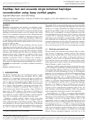 Cover page: FastHap: fast and accurate single individual haplotype reconstruction using fuzzy conflict graphs