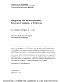 Cover page: Integrating ITS Alternatives into Investment Decisions in California