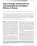 Cover page: Fence Ecology: Frameworks for Understanding the Ecological Effects of Fences