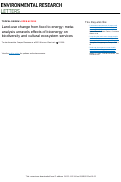 Cover page: Land-use change from food to energy: meta-analysis unravels effects of bioenergy on biodiversity and cultural ecosystem services