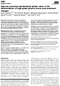 Cover page: Glucose-corrected standardized uptake value in the differentiation of high-grade glioma versus post-treatment changes