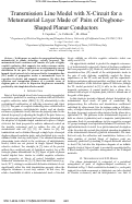 Cover page: Transmission line model with X-circuit for a metamaterial layer made of pairs of dogbone-shaped planar conductors