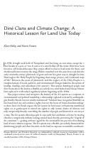 Cover page: Diné Clans and Climate Change: A Historical Lesson for Land Use Today