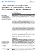 Cover page: Role of tolvaptan in the management of hyponatremia in patients with lung and other cancers: current data and future perspectives
