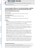 Cover page: Sexual Orientation Differences in Functional Limitations, Disability, and Mental Health Services Use: Results From the 2013–2014 National Health Interview Survey