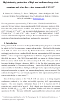 Cover page: High intensity production of high and medium charge state uranium and other heavy ion beams 
with VENUS