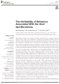 Cover page: The Heritability of Behaviors Associated With the Host Gut Microbiota.