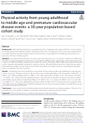 Cover page: Physical activity from young adulthood to middle age and premature cardiovascular disease events: a 30-year population-based cohort study