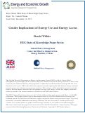 Cover page of Gender Implications of Energy Use and Energy Access