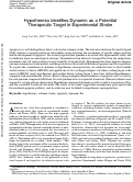 Cover page: Hypothermia Identifies Dynamin as a Potential Therapeutic Target in Experimental Stroke