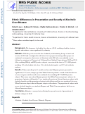 Cover page: Ethnic Differences in Presentation and Severity of Alcoholic Liver Disease