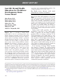 Cover page: Late-Life Mental Health Education for Workforce Development: Brain Versus Heart?