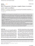 Cover page: Risk of progression following a negative biopsy in prostate cancer active surveillance