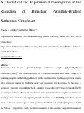 Cover page of A Theoretical and Experimental Investigation of the Reduction of Dinuclear Persulfide-Bridged Ruthenium Complexes