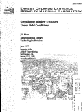 Cover page: Greenhouse window U-factors under field conditions