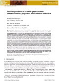 Cover page: Local dependence in random graph models: characterization, properties and statistical inference