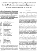 Cover page: A control and signal Processing integrated circuit for the JPL-boeing micromachined gyroscopes