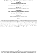 Cover page: The Effects of Age on Facial Recognition of Autistic Individuals