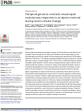 Cover page: Temporal genomic contrasts reveal rapid evolutionary responses in an alpine mammal during recent climate change