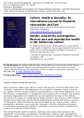 Cover page: Gender, masculinity and migration: Mexican men and reproductive health in the Californian context