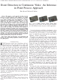 Cover page: Event Detection in Continuous Video: An Inference in Point Process Approach