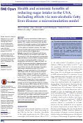 Cover page: Health and economic benefits of reducing sugar intake in the USA, including effects via non-alcoholic fatty liver disease: a microsimulation model