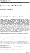 Cover page: Parental Expectations and Children's Academic Performance in Sociocultural Context