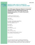 Cover page: Use of Frequency Response Metrics to Assess the Planning and Operating Requirements for Reliable Integration of Variable Renewable Generation