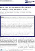 Cover page: Perceptions of drug users regarding Hepatitis C screening and care: a qualitative study