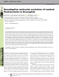 Cover page: Nonadaptive molecular evolution of seminal fluid proteins in Drosophila