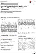 Cover page: Canaloplasty in the Treatment of Open-Angle Glaucoma: A Review of Patient Selection and Outcomes