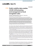 Cover page: Public mobility data enables COVID-19 forecasting and management at local and global scales.