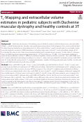 Cover page: T1-Mapping and extracellular volume estimates in pediatric subjects with Duchenne muscular dystrophy and healthy controls at 3T