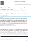 Cover page: What the brain ‘Likes’: neural correlates of providing feedback on social media