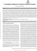 Cover page: Consolidation Settlement in Aquifers Caused by Pumping