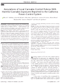 Cover page: Associations of Local Cannabis Control Policies With Harmful Cannabis Exposures Reported to the California Poison Control System