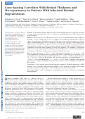 Cover page: Cone Spacing Correlates With Retinal Thickness and Microperimetry in Patients With Inherited Retinal Degenerations