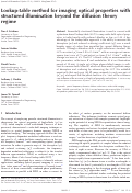 Cover page: Lookup-table method for imaging optical properties with structured illumination beyond the diffusion theory regime