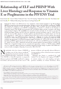 Cover page: Relationship of ELF and PIIINP With Liver Histology and Response to Vitamin E or Pioglitazone in the PIVENS Trial.