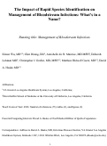 Cover page: The Impact of Rapid Species Identification on Management of Bloodstream Infections What’s in a Name?