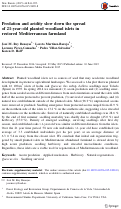 Cover page: Predation and aridity slow down the spread of 21-year-old planted woodland islets in restored Mediterranean farmland