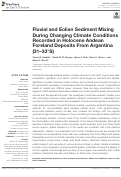 Cover page: Fluvial and Eolian Sediment Mixing During Changing Climate Conditions Recorded in Holocene Andean Foreland Deposits From Argentina (31–33°S)