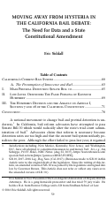 Cover page: Moving Away from Hysteria in the California Bail Debate: The Need for Data and a State Constitutional Amendment