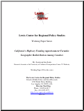 Cover page: California's Highway Funding Apportionment Formula: Geographic Redistribution Among Counties