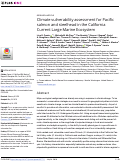 Cover page: Climate vulnerability assessment for Pacific salmon and steelhead in the California Current Large Marine Ecosystem