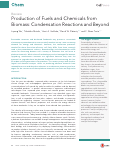 Cover page: Production of Fuels and Chemicals from Biomass: Condensation Reactions and Beyond