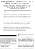 Cover page: Self-Reported Barriers to Hemophilia Care in People with Factor VIII Deficiency