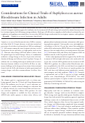 Cover page: Considerations for Clinical Trials of Staphylococcus aureus Bloodstream Infection in Adults