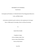 Cover page: Development and Validation of a Culturally Sensitive Parent Engagement Measure for Latinx and White Families